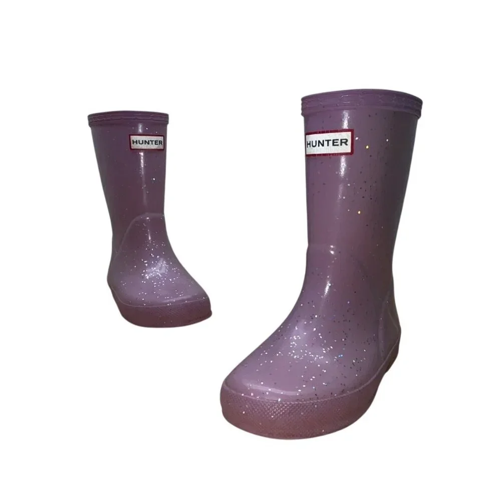 Hunter Kids Rain Boots - Sparkly Purple - Picture 7 of 10